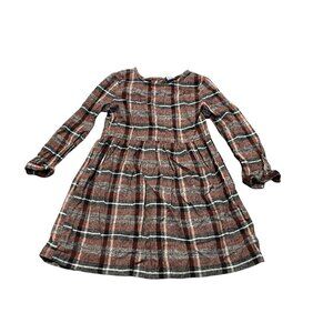 Carters Toddler Girls Plaid Dress Size 5T Long Sleeve Cotton/Polyester B-6-503-0